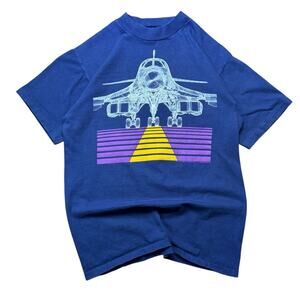 Vintage Blackbird Tee Shirt Size Medium 1985 B-1B Strategic Bomber Double Sided